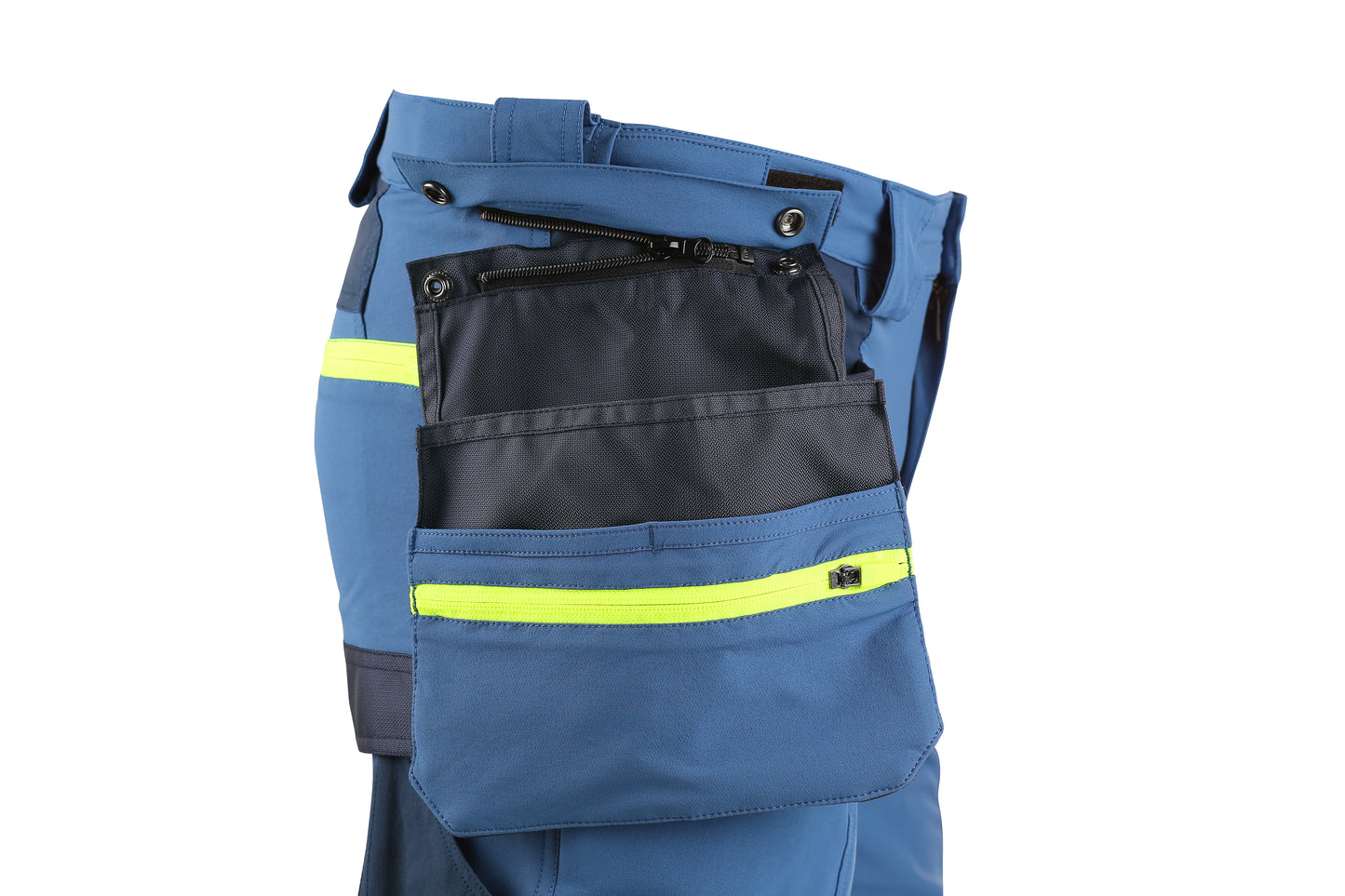 TROUSERS CXS NAOS MEN’S, BLUE-BLUE, HV YELLOW ACCESSORIES