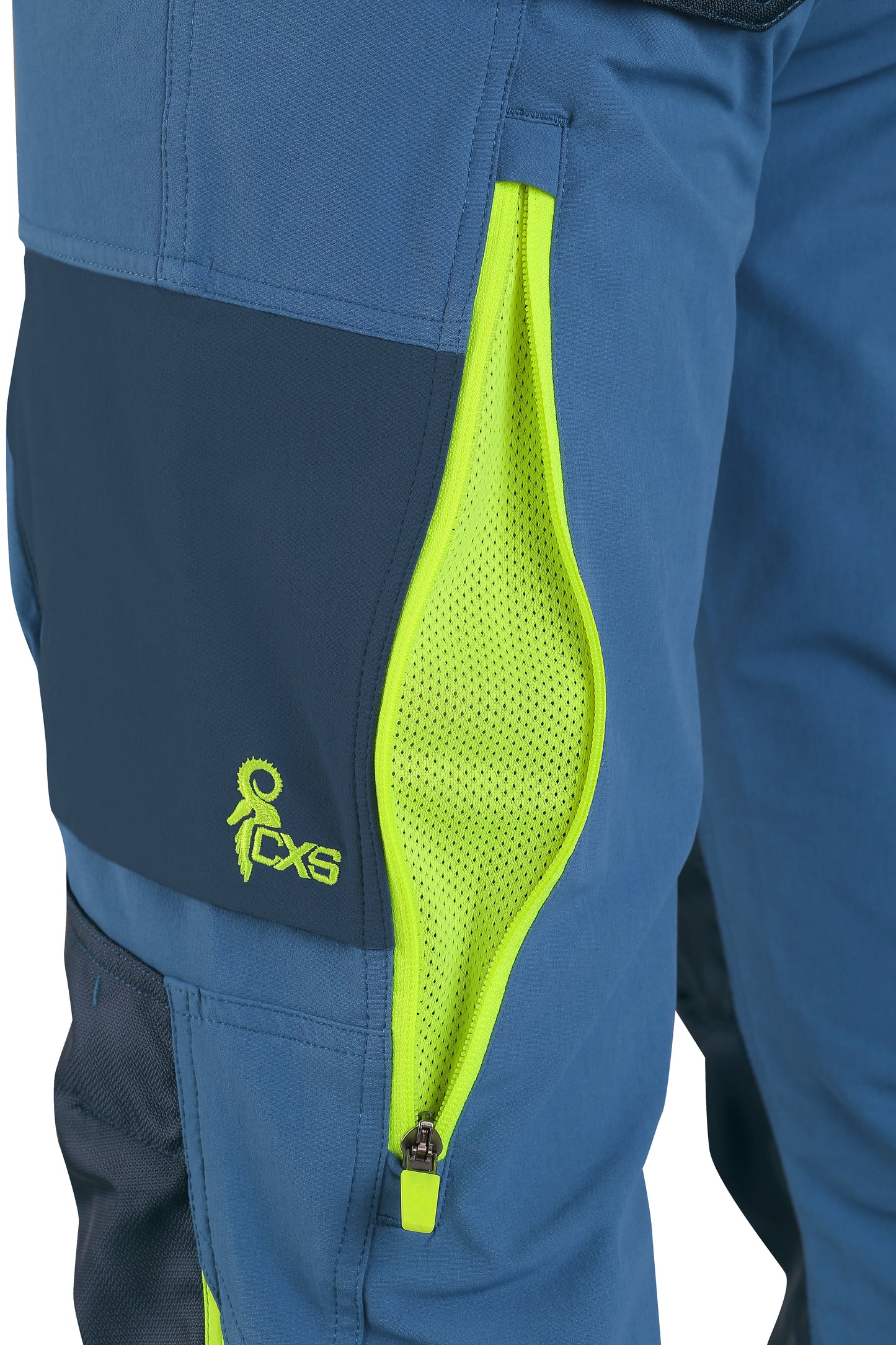 TROUSERS CXS NAOS MEN’S, BLUE-BLUE, HV YELLOW ACCESSORIES