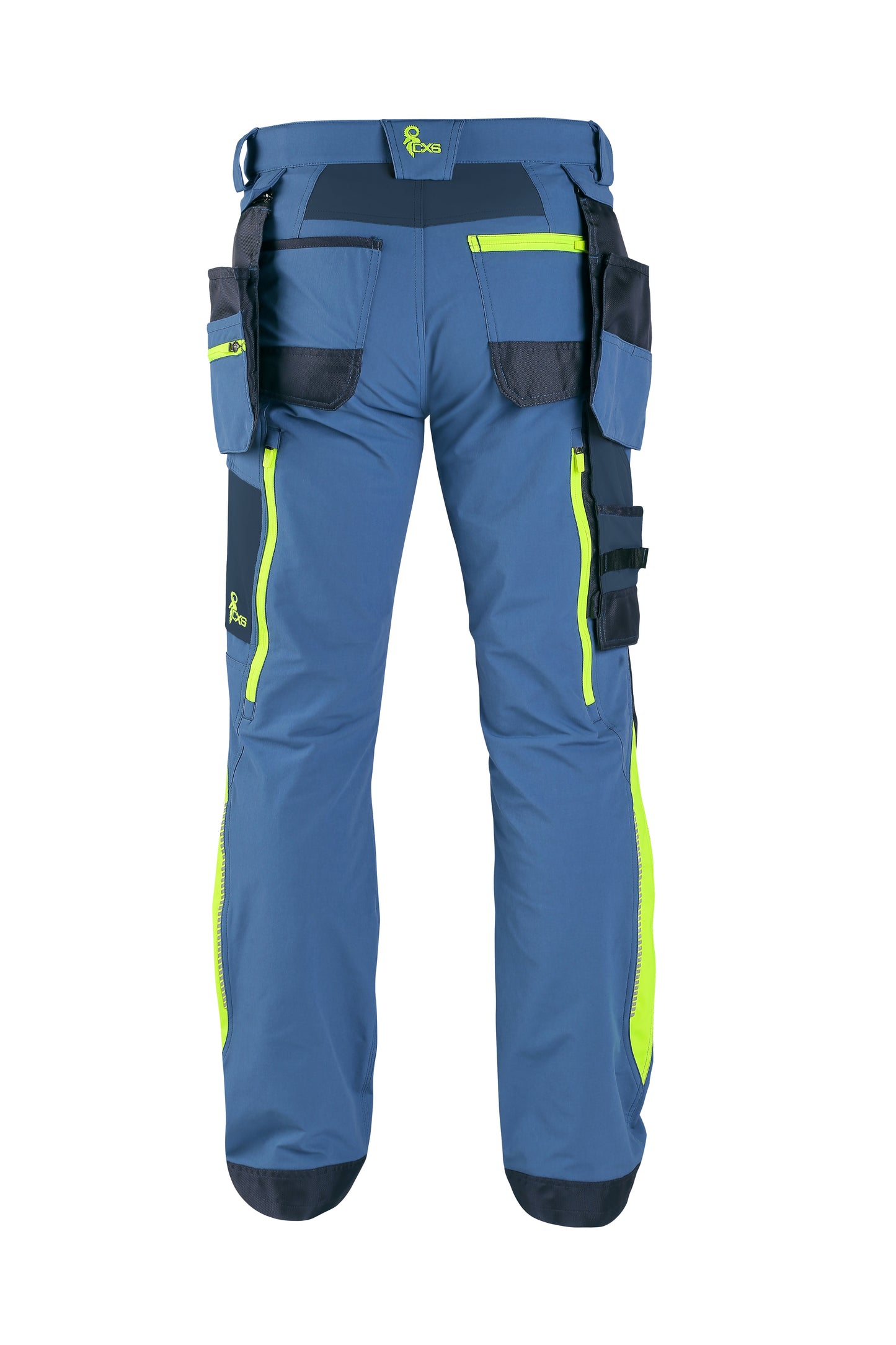 TROUSERS CXS NAOS MEN’S, BLUE-BLUE, HV YELLOW ACCESSORIES