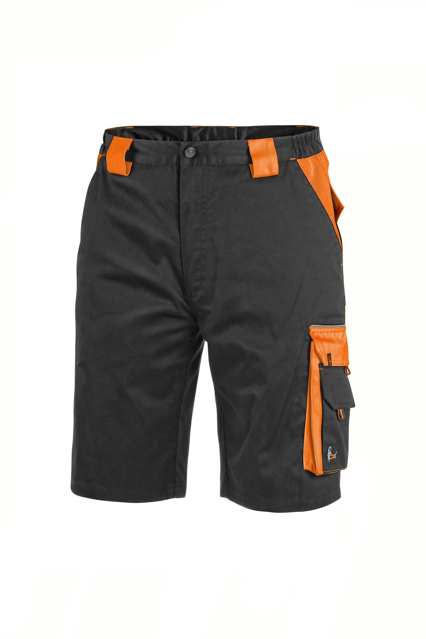 HERREN-ARBEITSSHORTS CXS SIRIUS BRIGHTON, SCHWARZ - ORANGE