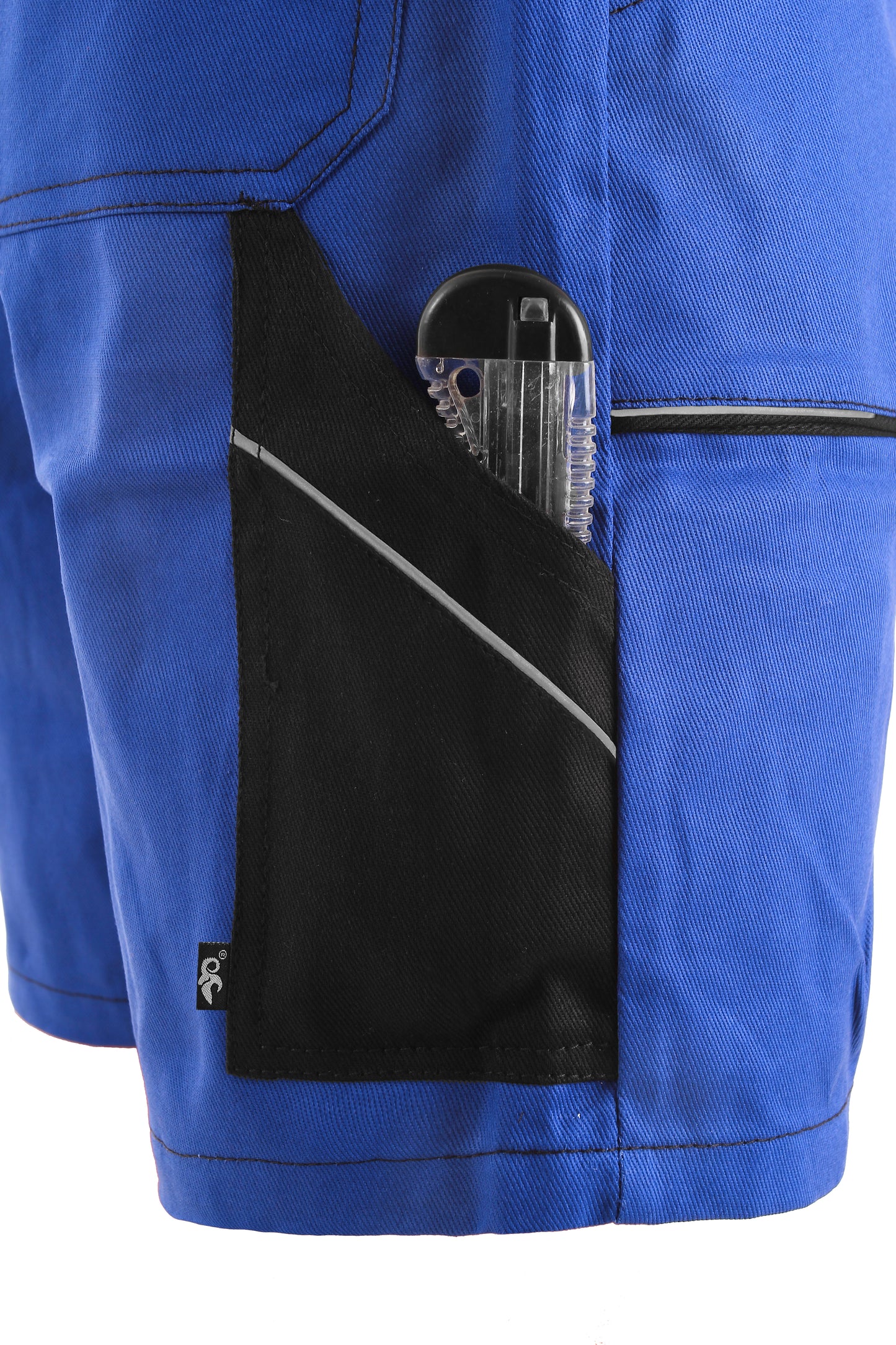 PANTALONCINI DA LAVORO DA UOMO CON PETTORINA CXS LUXY DENIS, BLU-NERO