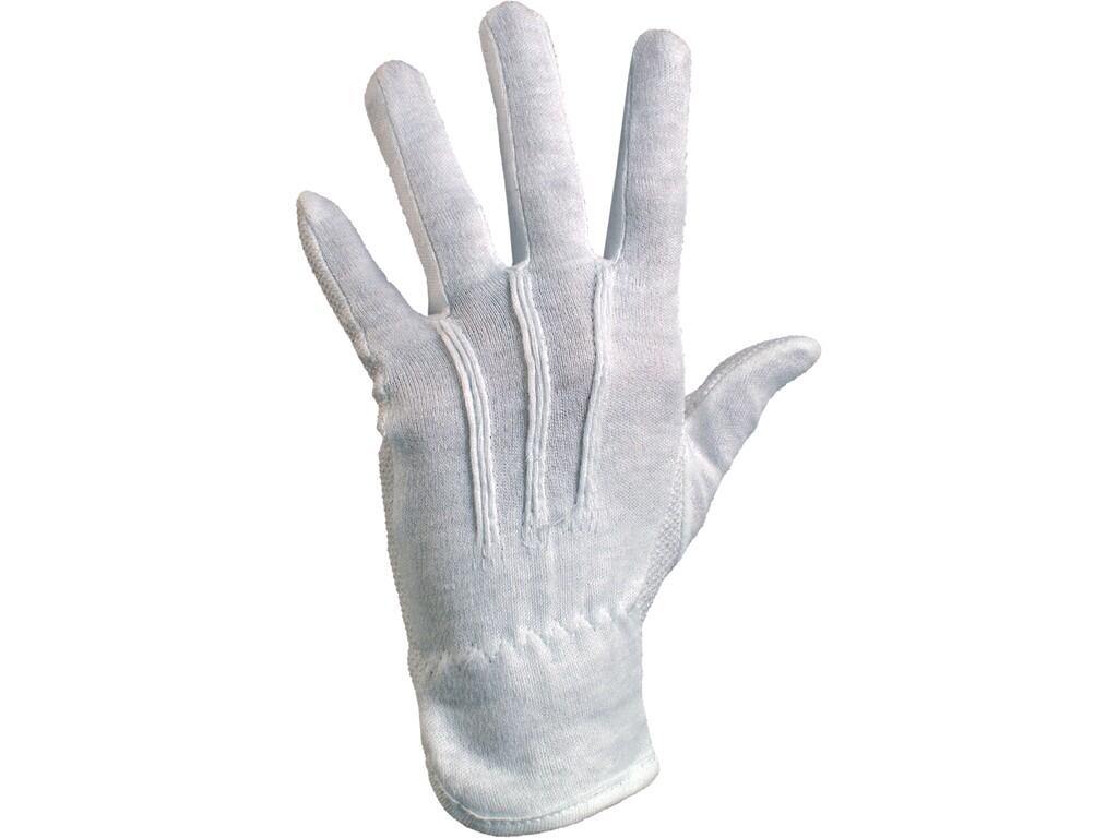 GANTS MAWA, TEXTILE, AVEC POINTS PVC, BLANCS