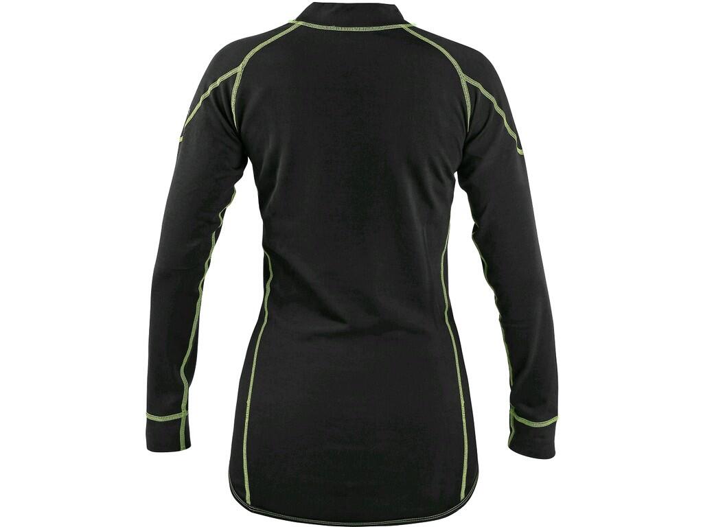 PREMIO T-SHIRT FUNZIONALE DA DONNA, MANICA LUNGA, NERO-VERDE