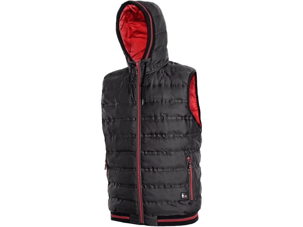 MEN ́S PADDED VEST OVERLAND, WINTER, MEN'S, BLACK-RED