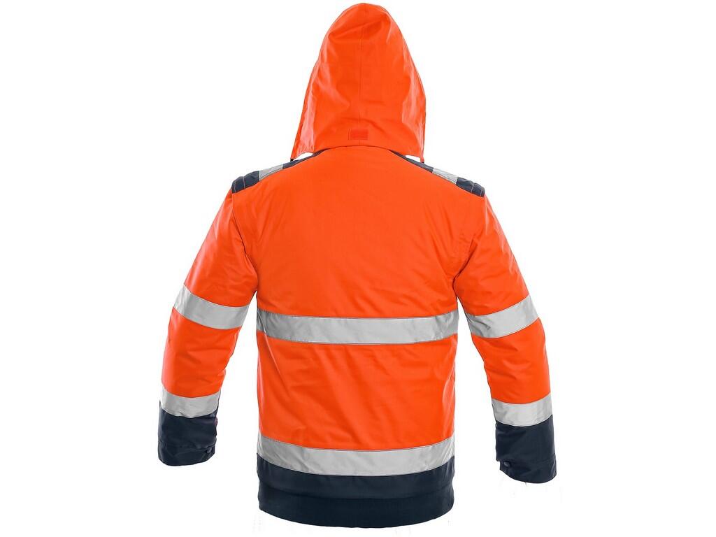 GIACCA IMBOTTITA ALTA VISIBILE LUTON, 2V1, ARANCIO-BLU