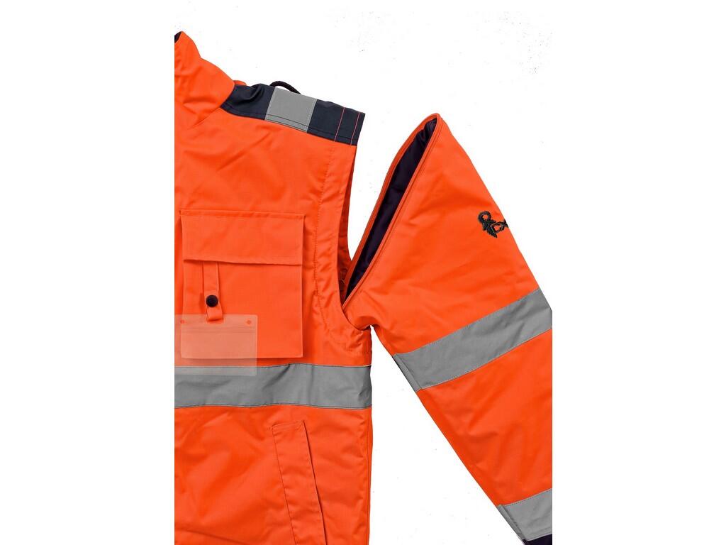 GIACCA IMBOTTITA ALTA VISIBILE LUTON, 2V1, ARANCIO-BLU