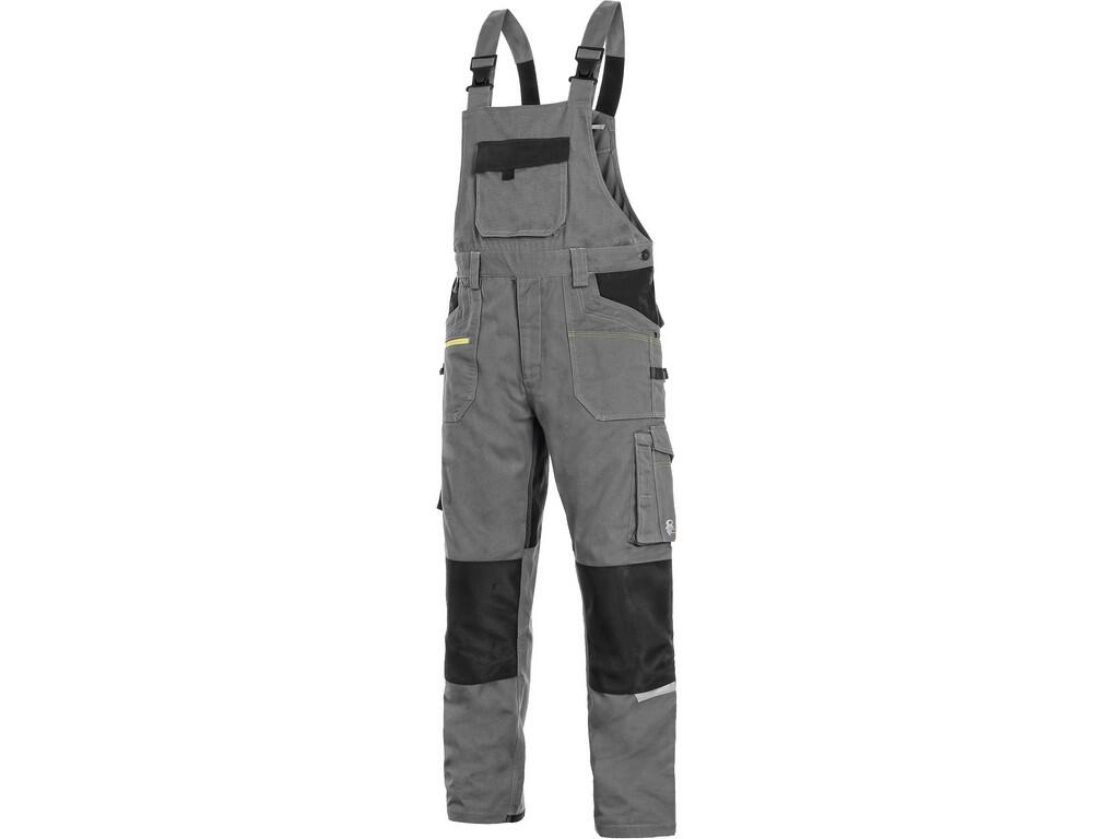 HERREN-ARBEITSHOSE MIT BIB, STRETCH CXS STRETCH, GRAU-SCHWARZ