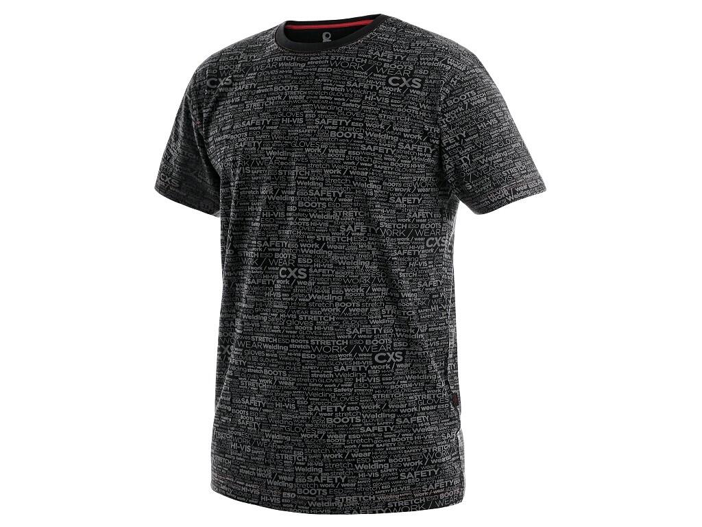 T-SHIRT DARREN, KURZARM, CXS-DRUCK, SCHWARZ