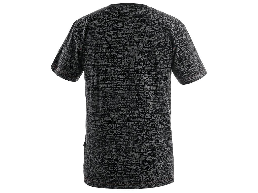 T-SHIRT DARREN, KURZARM, CXS-DRUCK, SCHWARZ