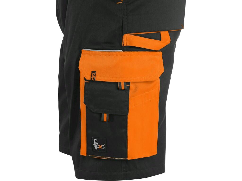 HERREN-ARBEITSSHORTS CXS SIRIUS BRIGHTON, SCHWARZ - ORANGE
