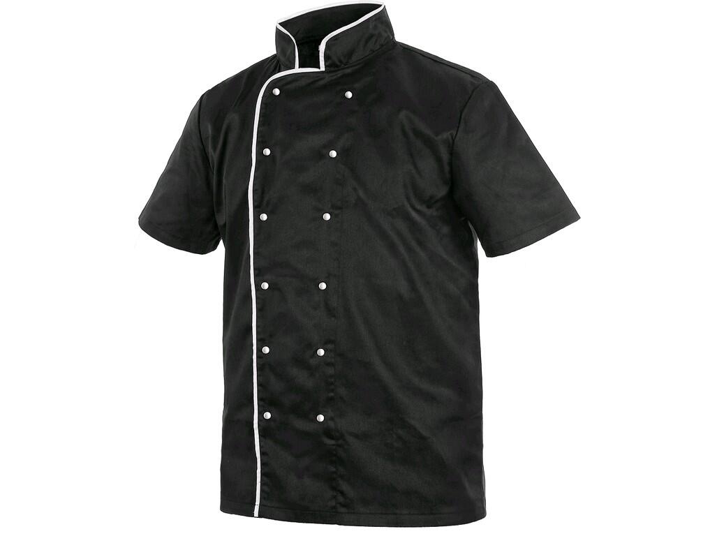 VESTE DE CHEF À MANCHES COURTES, HOMME, NOIR-BLANC