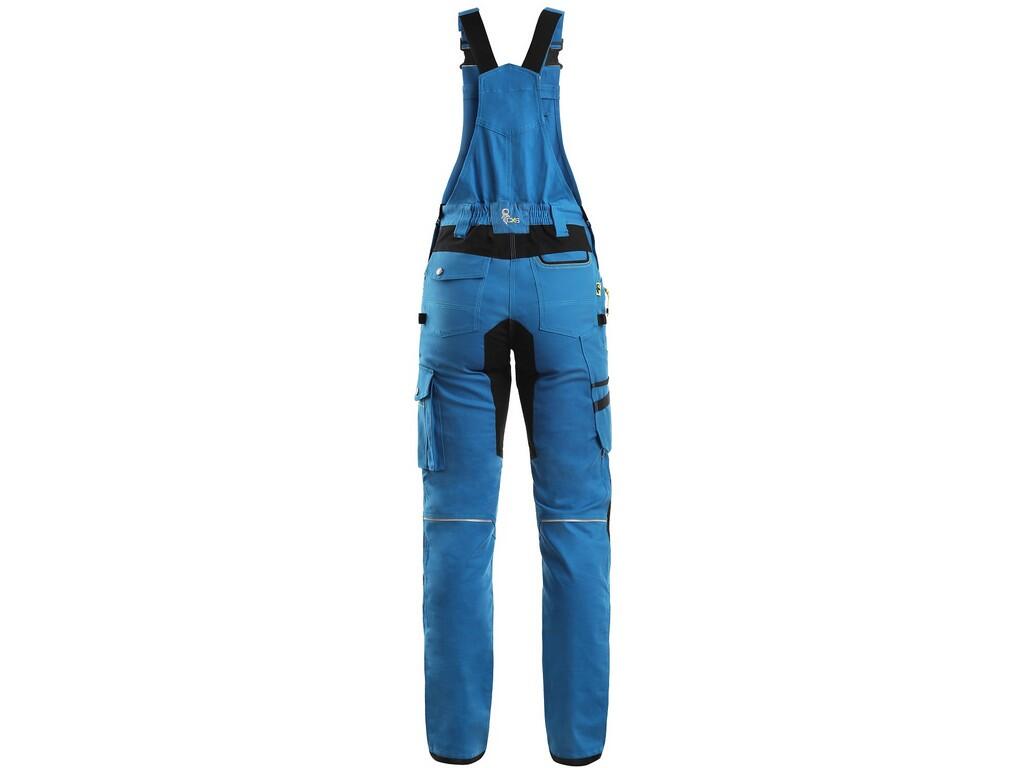 ARBEITSHOSE MIT BIB CXS STRETCH, DAMEN, HELLBLAU - SCHWARZ