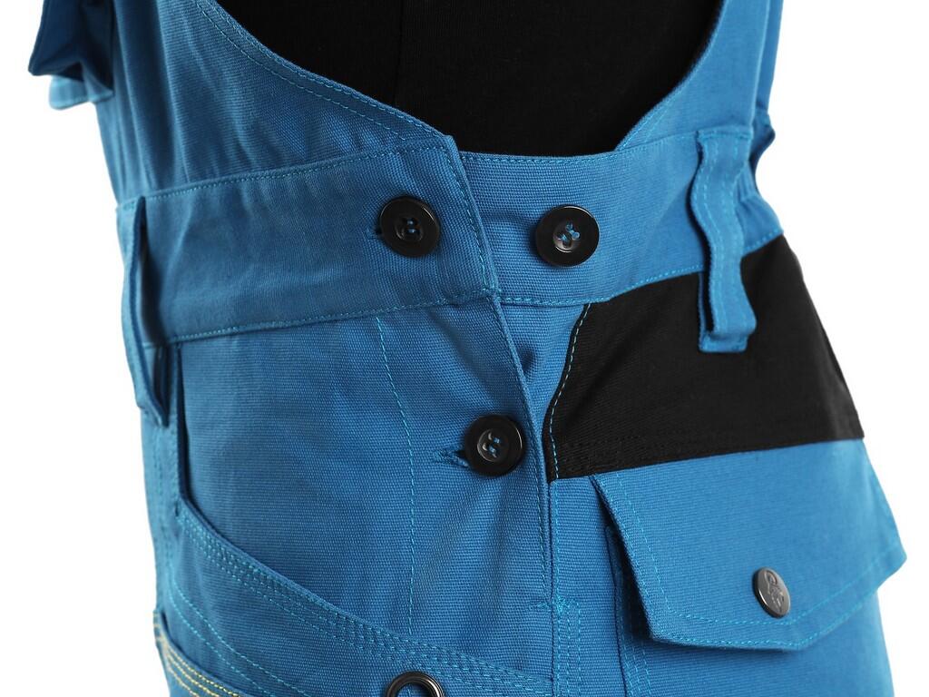 ARBEITSHOSE MIT BIB CXS STRETCH, DAMEN, HELLBLAU - SCHWARZ