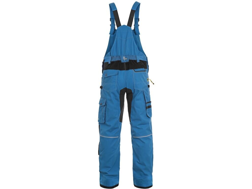 HOSE MIT BIB CXS STRETCH, 170–176 CM, HERREN, HELLBLAU – SCHWARZ