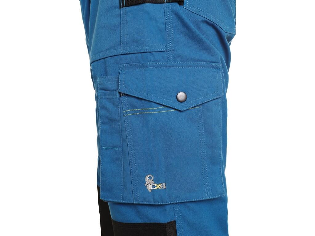 HOSE MIT BIB CXS STRETCH, 170–176 CM, HERREN, HELLBLAU – SCHWARZ