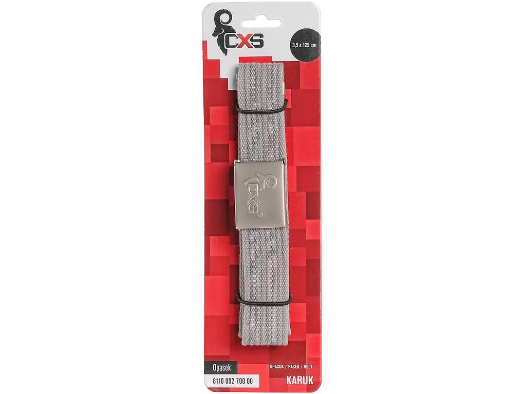 CINTURA CXS KARUK, GRIGIA, 3,5 CM, TESSUTO, FIBBIA CON LOGO CXS