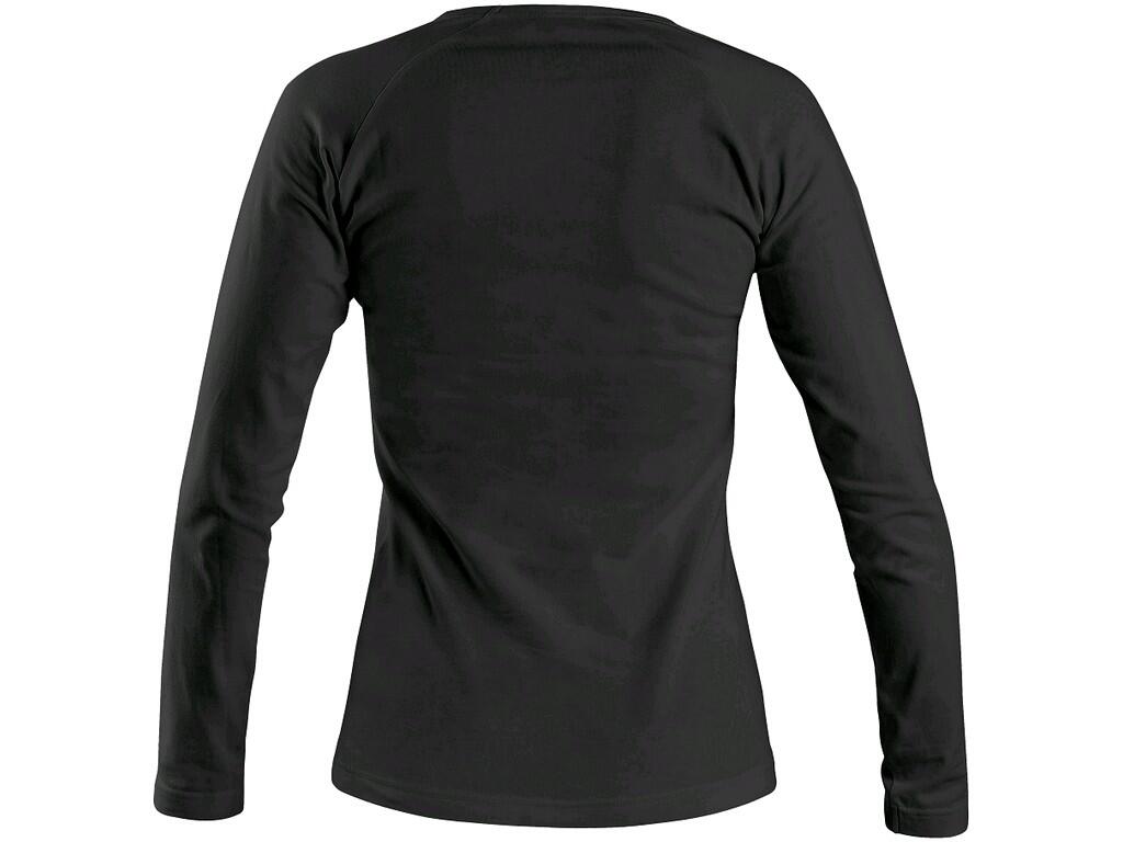T-SHIRT CXS MARY, DAMEN, V-AUSSCHNITT, LANGARM, SCHWARZ
