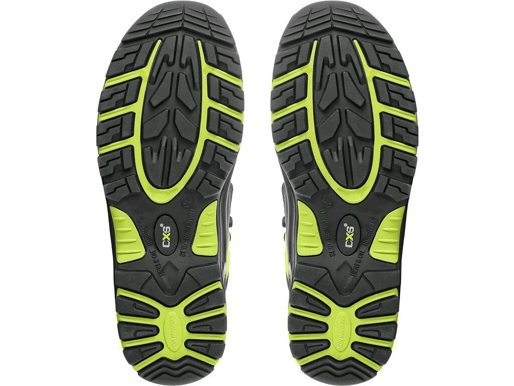 CALZATURE ALLA CAVIGLIA CXS WORK SOLID S3, NERO-VERDE