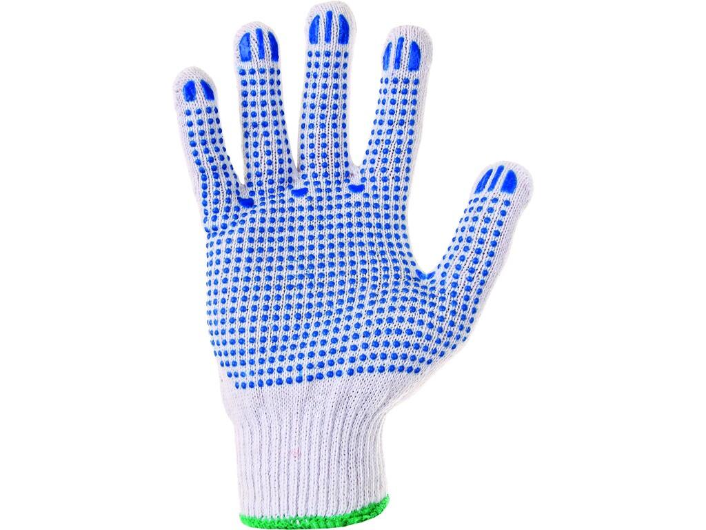 GUANTI FALO, IN TESSUTO, CON PULSANTI IN PVC, BIANCO-BLU