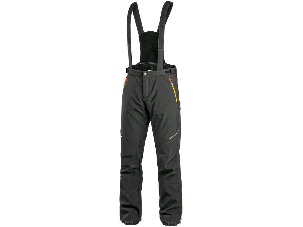 TROUSERS CXS TRENTON, WINTER SOFTSHELL, MEN’S, BLACK WITH HV YELLOW/ORANGE ACCESSORIES