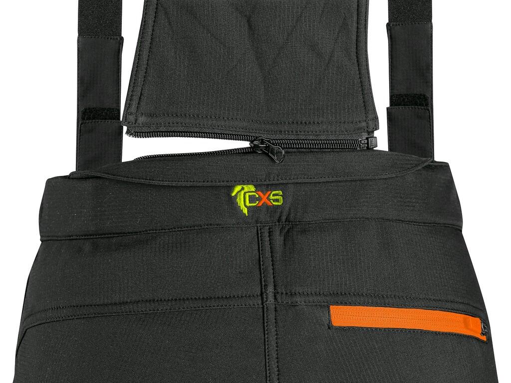 TROUSERS CXS TRENTON, WINTER SOFTSHELL, MEN’S, BLACK WITH HV YELLOW/ORANGE ACCESSORIES