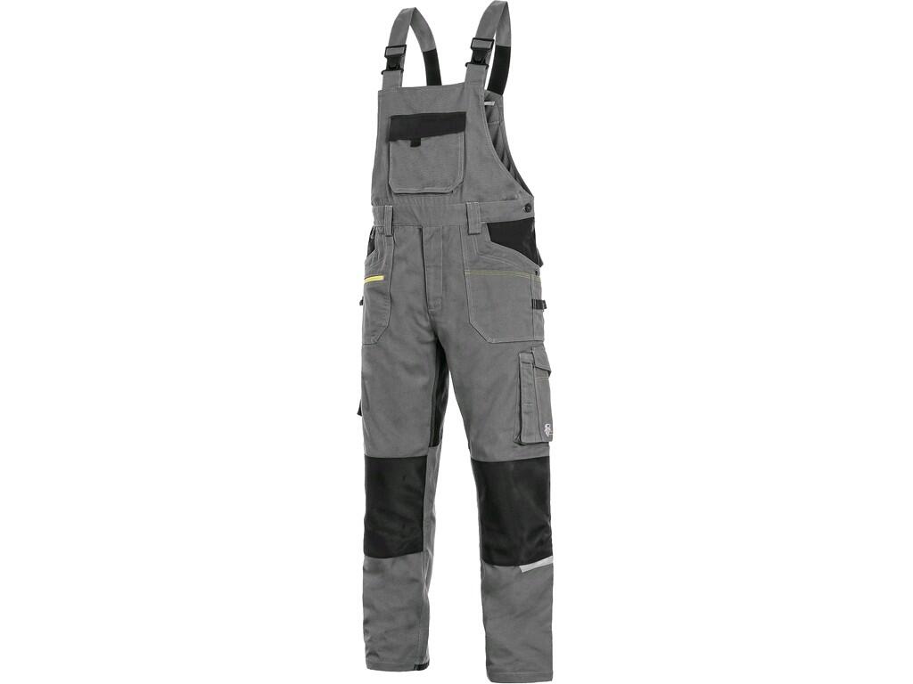 PANTALONE CON PETTORINA CXS STRETCH, 170-176CM, UOMO, GRIGIO - NERO