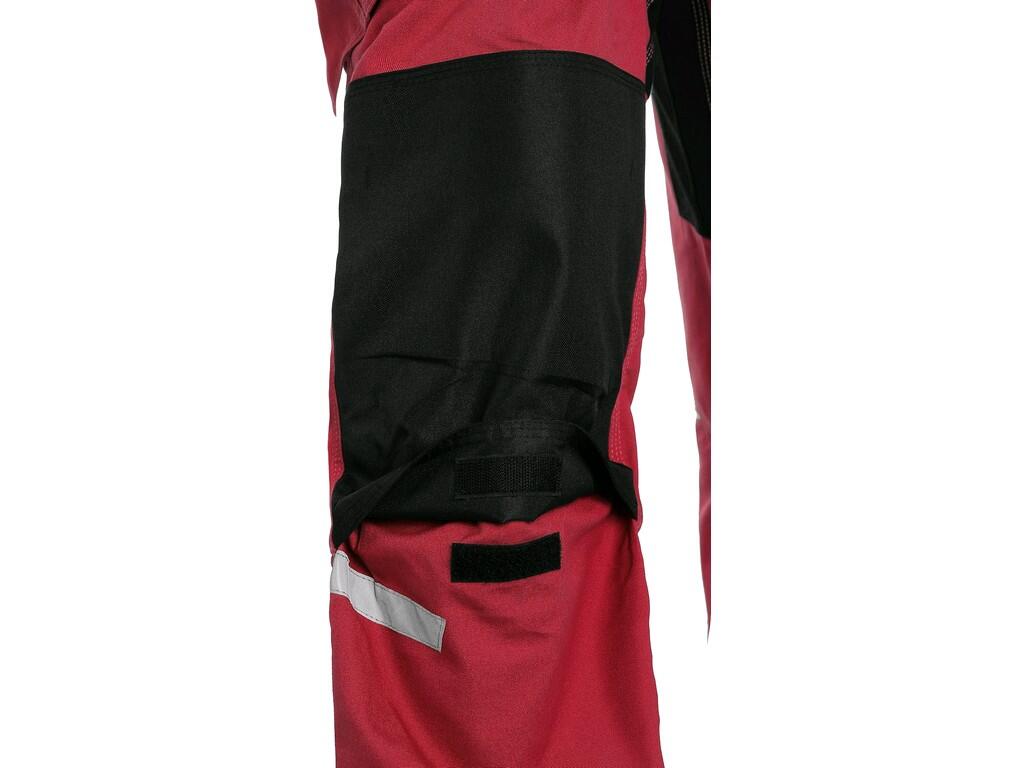 MEN ́S WORKING TROUSERS WITH BIB CXS STRETCH, RED-BLACK