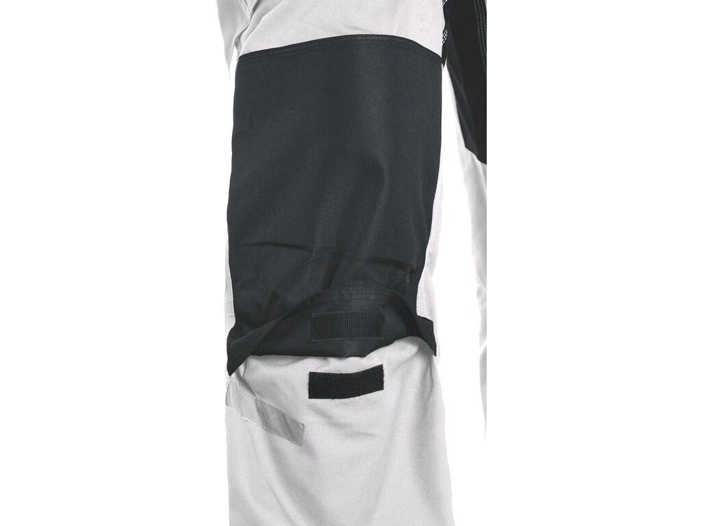 MEN ́S WORKING TROUSERS WITH BIB, STRETCH CXS STRETCH, WHITE-GREY