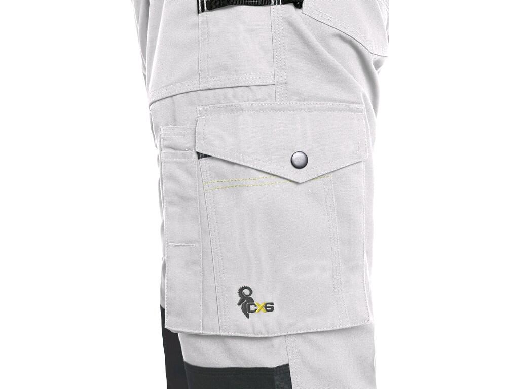 MEN ́S WORKING TROUSERS WITH BIB, STRETCH CXS STRETCH, WHITE-GREY