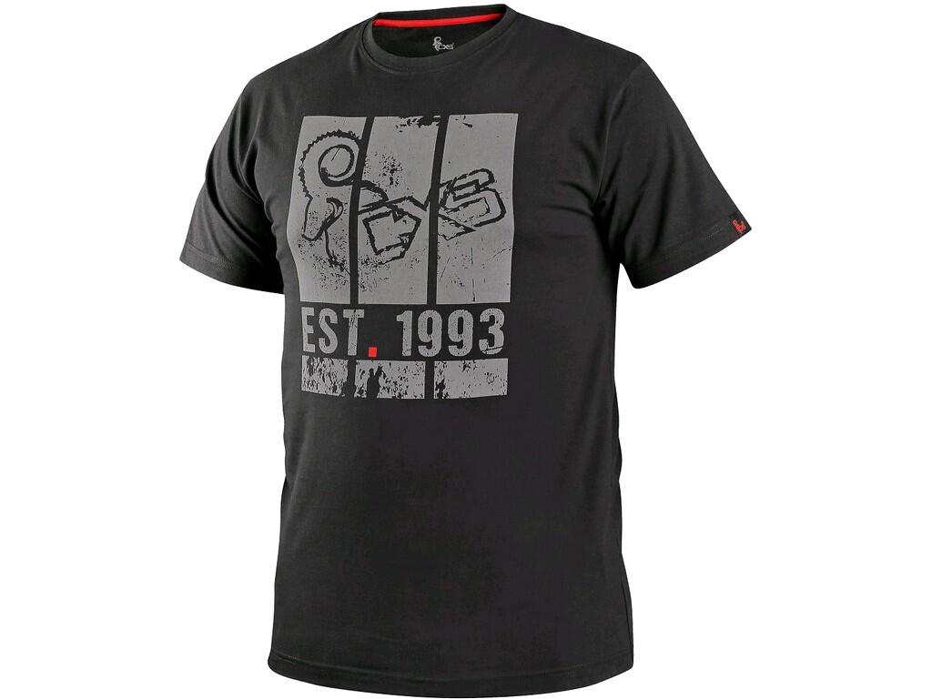 CXS WILDER T-SHIRT, KURZARM, CXS-LOGO-PRINT, SCHWARZ