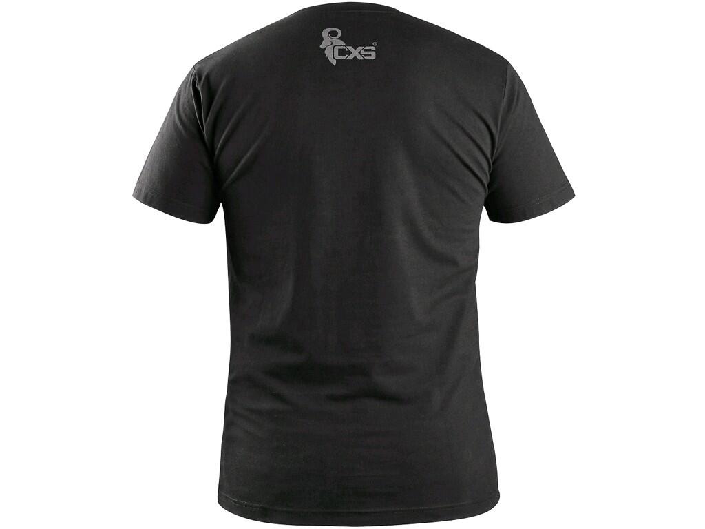 CXS WILDER T-SHIRT, KURZARM, CXS-LOGO-PRINT, SCHWARZ