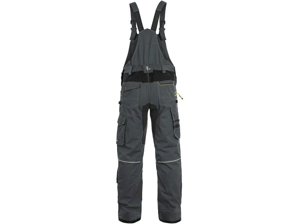 PANTALON DE TRAVAIL À BIB CXS STRETCH, HOMME, GRIS FONCÉ-NOIR