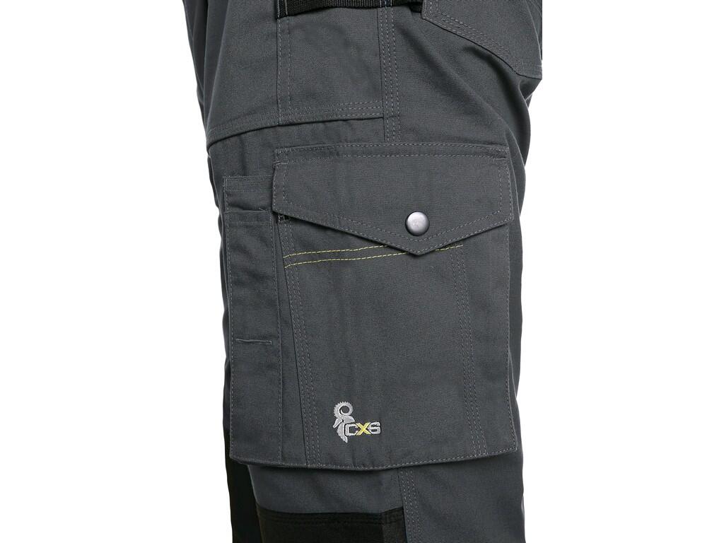 PANTALON DE TRAVAIL À BIB CXS STRETCH, HOMME, GRIS FONCÉ-NOIR