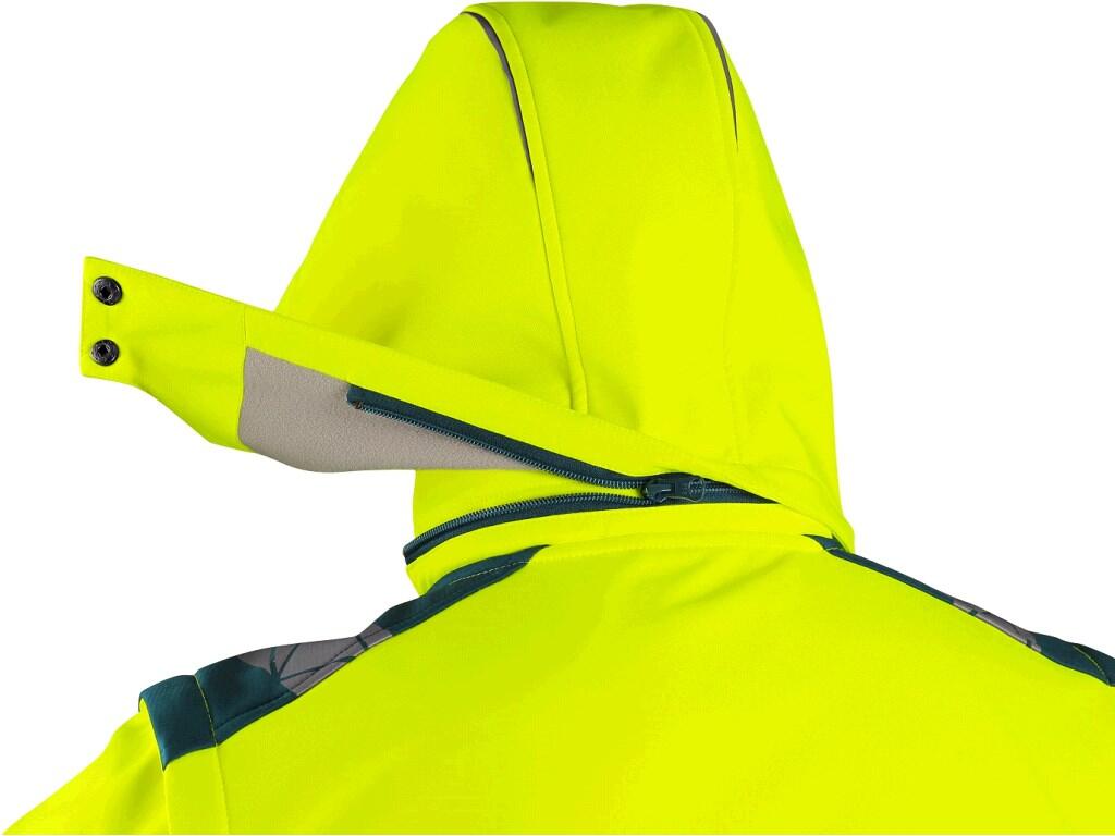 VESTE CXS BEDFORD, HAUTE VISIBLE, HOMME, SOFTSHELL, JAUNE-PETROL