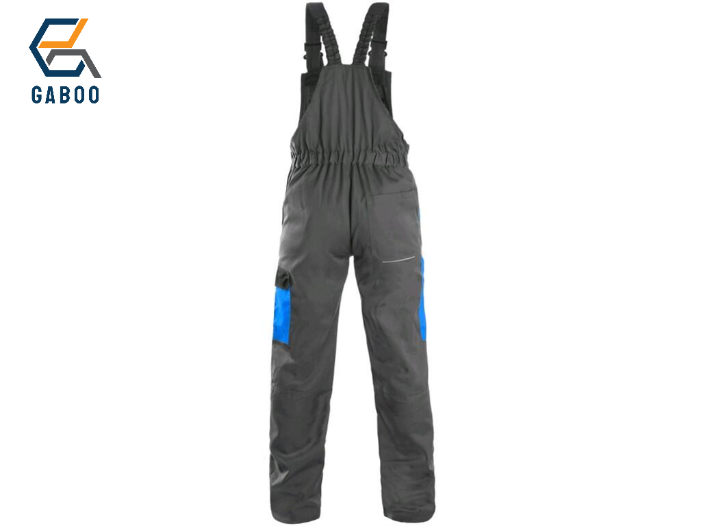 PANTALONE DA LAVORO DA UOMO CON PETTORINA PHOENIX CRONOS, GRIGIO-BLU