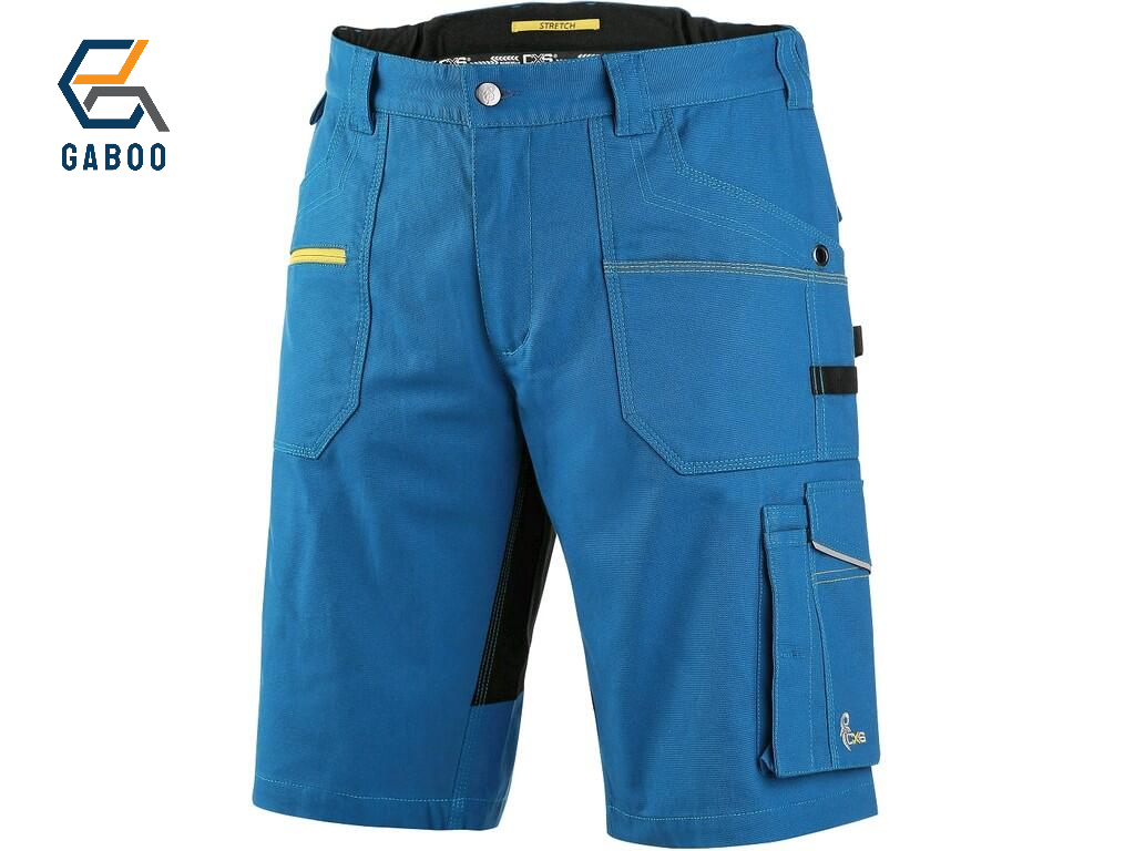 PANTALONCINI DA LAVORO DA UOMO CXS STRETCH, BLU BRILLANTE - NERO