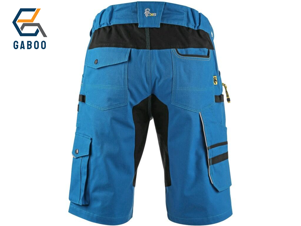 PANTALONCINI DA LAVORO DA UOMO CXS STRETCH, BLU BRILLANTE - NERO
