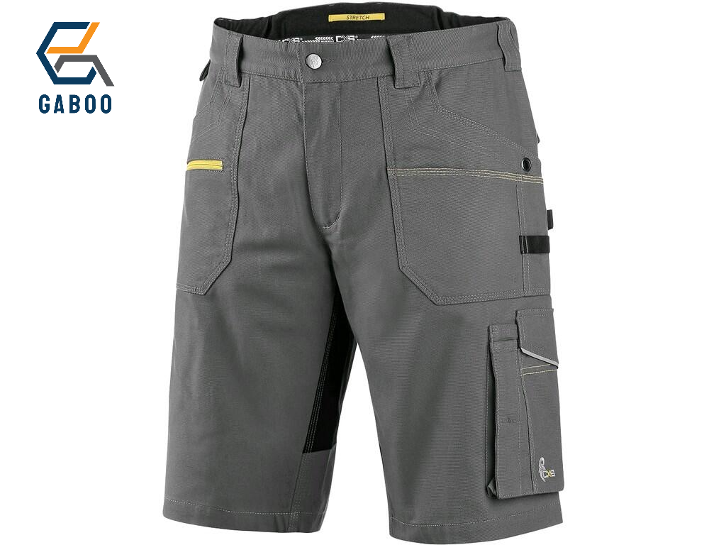 HERREN-ARBEITSSHORTS CXS STRETCH, GRAU - SCHWARZ