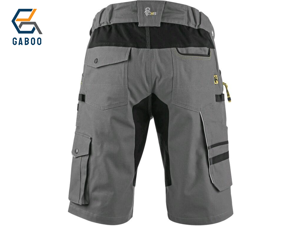 HERREN-ARBEITSSHORTS CXS STRETCH, GRAU - SCHWARZ