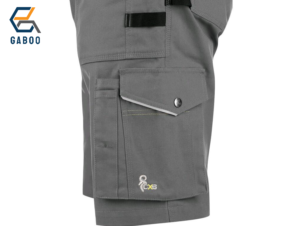 HERREN-ARBEITSSHORTS CXS STRETCH, GRAU - SCHWARZ