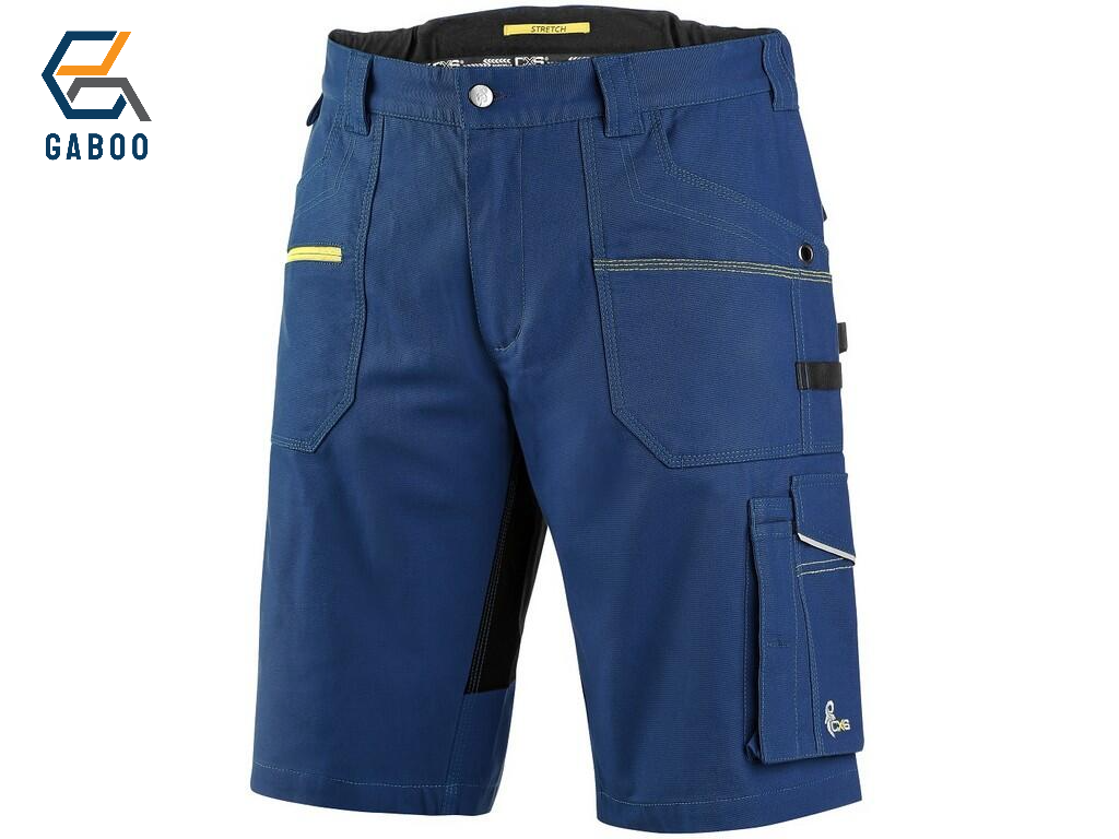 SHORT DE TRAVAIL HOMME CXS STRETCH, BLEU VIF - NOIR