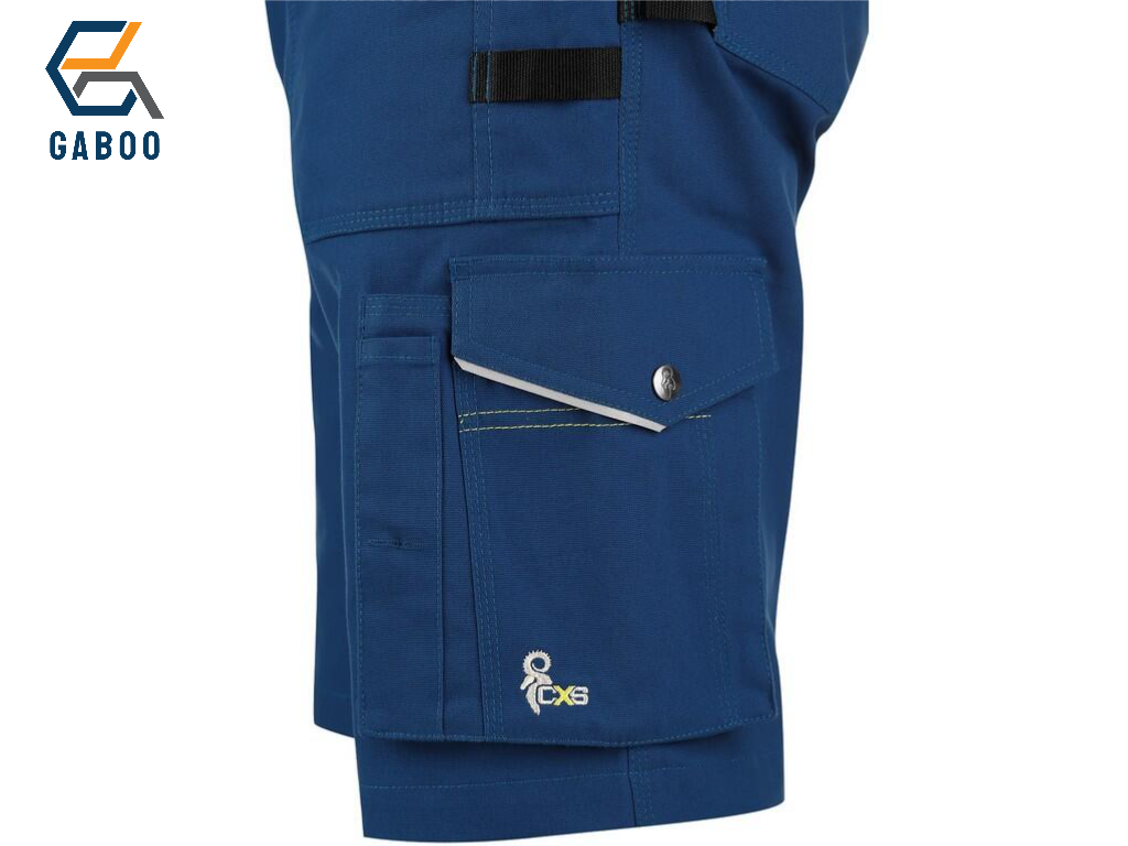 SHORT DE TRAVAIL HOMME CXS STRETCH, BLEU VIF - NOIR