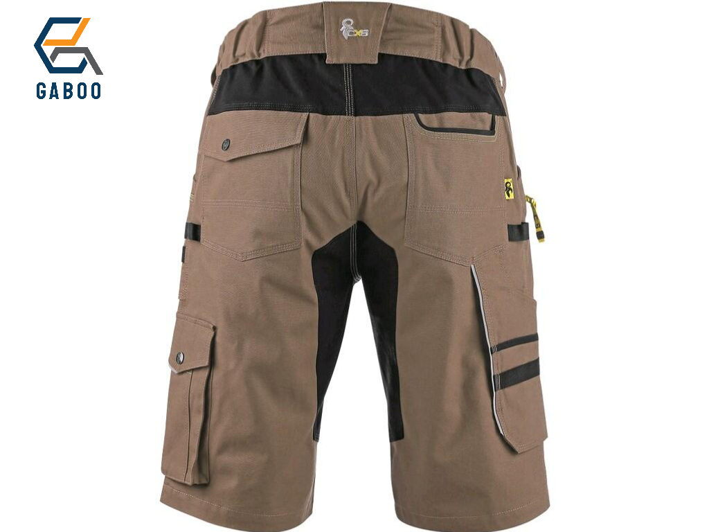 MEN ́S WORKING SHORTS CXS STRETCH, BEIGE-BLACK