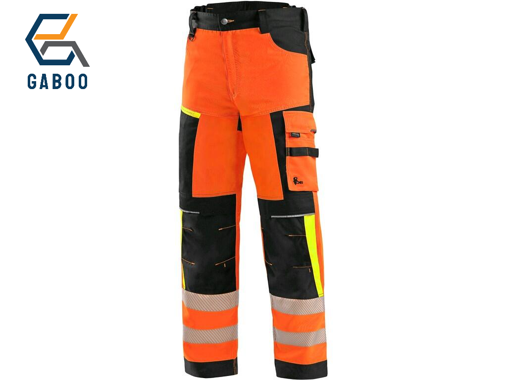 PANTALON CXS BENSON HAUTE VISIBLE, HOMME, ORANGE-NOIR