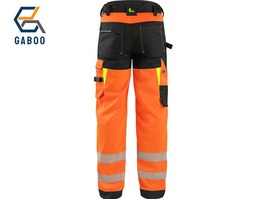 PANTALON CXS BENSON HAUTE VISIBLE, HOMME, ORANGE-NOIR