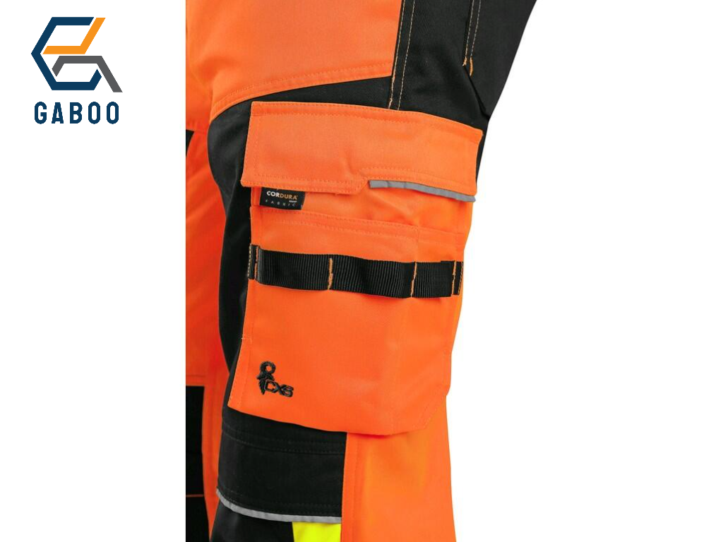 PANTALON CXS BENSON HAUTE VISIBLE, HOMME, ORANGE-NOIR