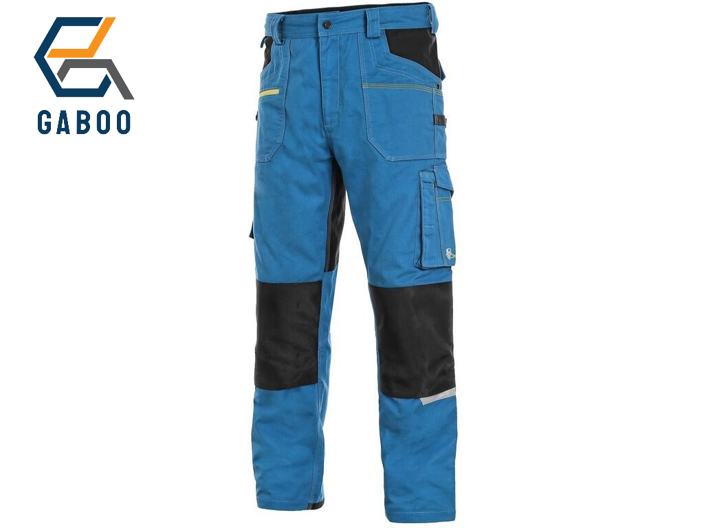 PANTALON CXS STRETCH, 170-176CM, HOMME, BLEU VIF - NOIR