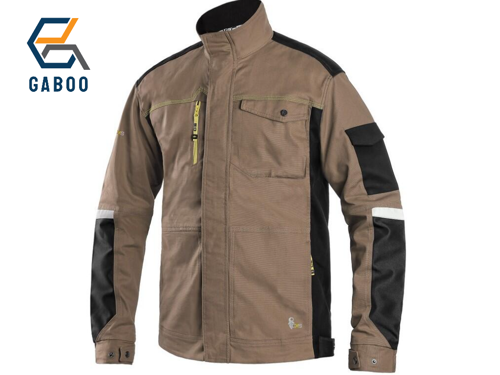 ARBEITSJACKE CXS STRETCH, HERREN, BEIGE-SCHWARZ