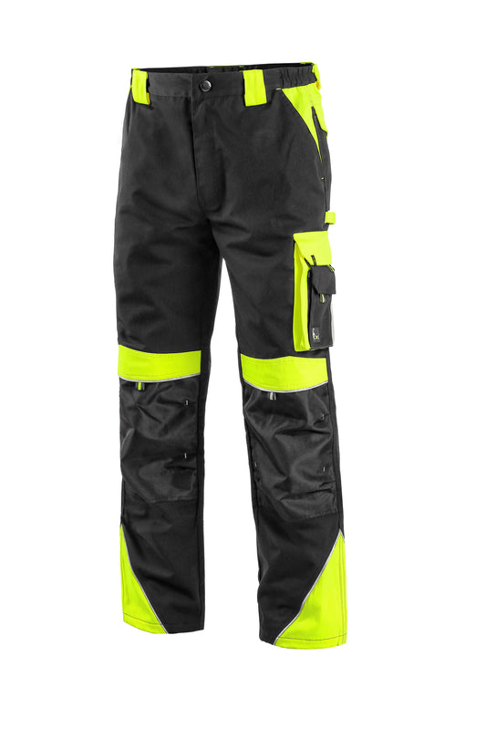 TROUSERS CXS SIRIUS BRIGHTON, 170-176CM, BLACK - YELLOW