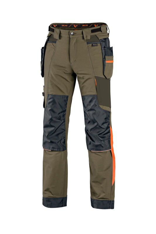 TROUSERS CXS NAOS MEN’S, GREEN-GREEN, HV ORANGE ACCESSORIES